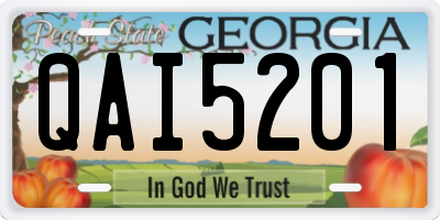 GA license plate QAI5201