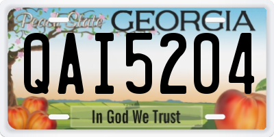 GA license plate QAI5204