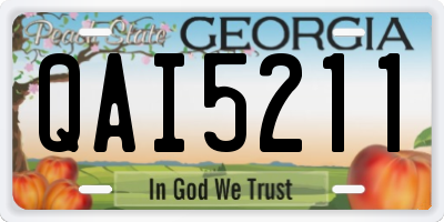 GA license plate QAI5211