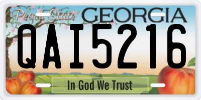 GA license plate QAI5216