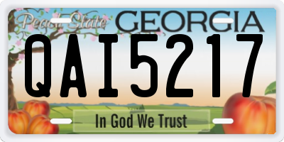 GA license plate QAI5217