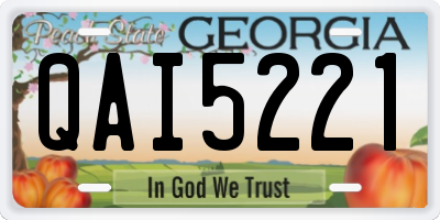 GA license plate QAI5221