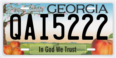 GA license plate QAI5222