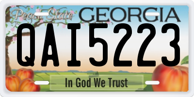 GA license plate QAI5223