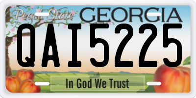 GA license plate QAI5225