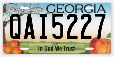GA license plate QAI5227