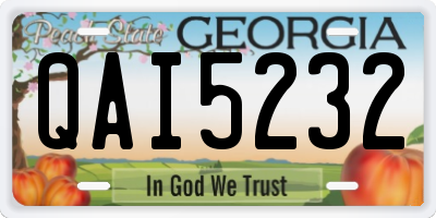 GA license plate QAI5232