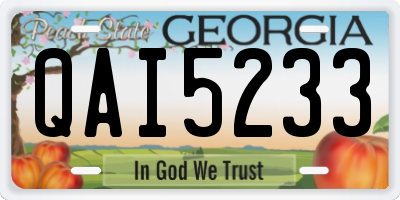 GA license plate QAI5233