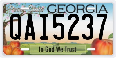 GA license plate QAI5237
