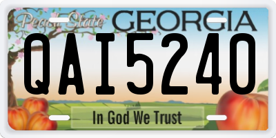 GA license plate QAI5240