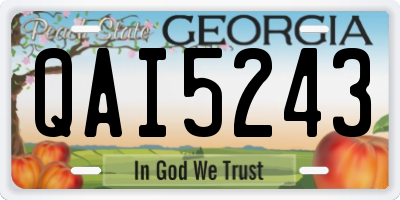 GA license plate QAI5243