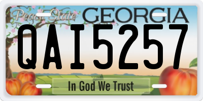 GA license plate QAI5257
