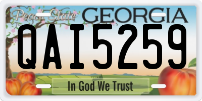 GA license plate QAI5259