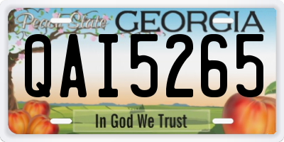GA license plate QAI5265