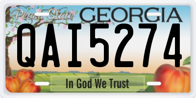 GA license plate QAI5274