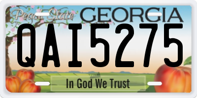 GA license plate QAI5275