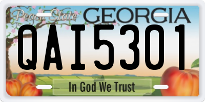 GA license plate QAI5301