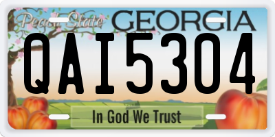 GA license plate QAI5304