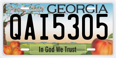 GA license plate QAI5305