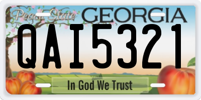 GA license plate QAI5321