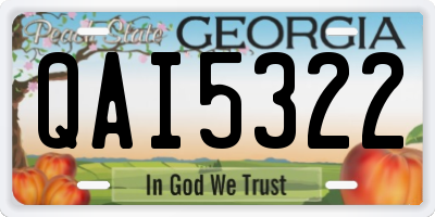 GA license plate QAI5322