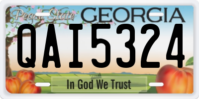 GA license plate QAI5324