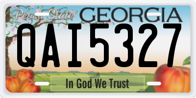 GA license plate QAI5327