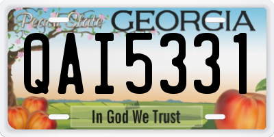 GA license plate QAI5331