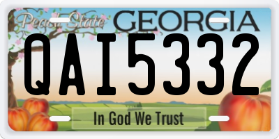 GA license plate QAI5332
