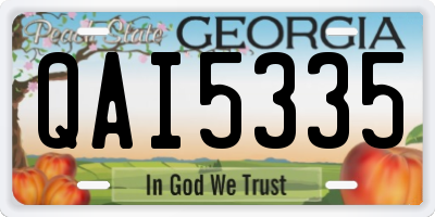 GA license plate QAI5335