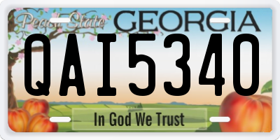 GA license plate QAI5340