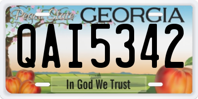 GA license plate QAI5342