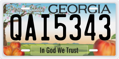 GA license plate QAI5343