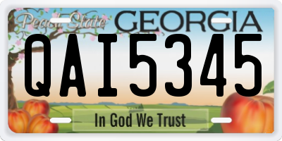 GA license plate QAI5345