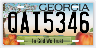 GA license plate QAI5346