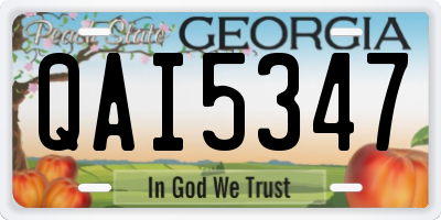 GA license plate QAI5347