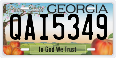 GA license plate QAI5349