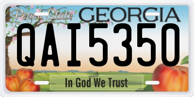 GA license plate QAI5350