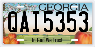 GA license plate QAI5353