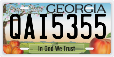 GA license plate QAI5355