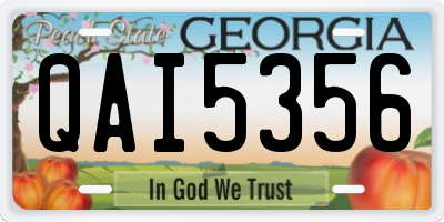 GA license plate QAI5356