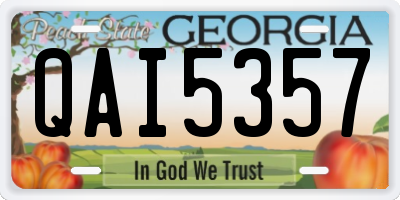 GA license plate QAI5357