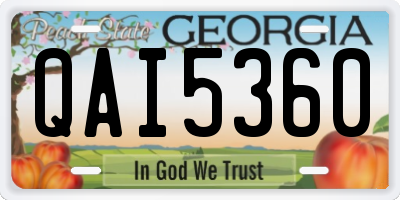 GA license plate QAI5360
