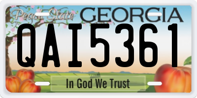 GA license plate QAI5361