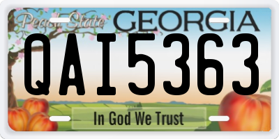 GA license plate QAI5363