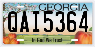 GA license plate QAI5364