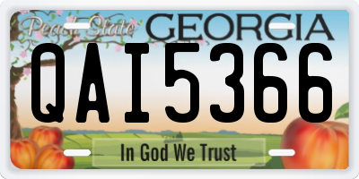 GA license plate QAI5366