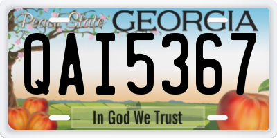 GA license plate QAI5367