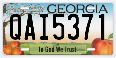 GA license plate QAI5371