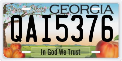GA license plate QAI5376